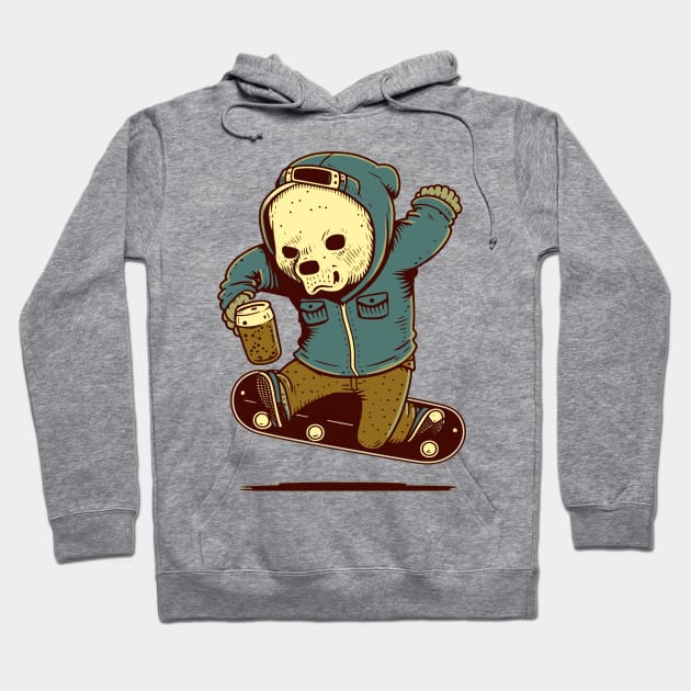 Bear and Beer snowboard Hoodie by Mr Youpla